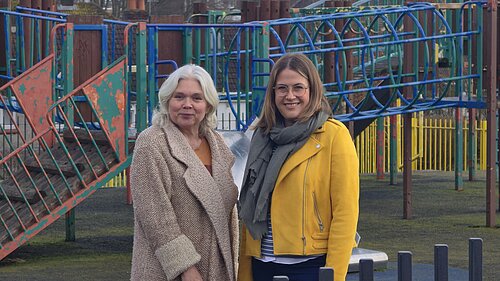 Photo of Councillors at play park